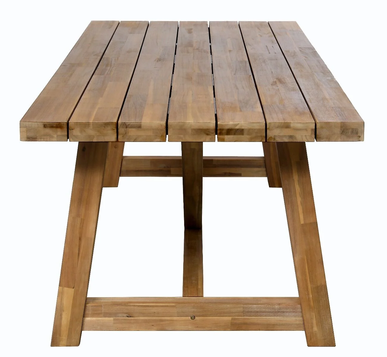 OGORODOWY STÓŁ OBIADOWY z drewna akacjowego w naturalnym kolorze, klasyczny, zestaw ogrodowy OM009, wyrafinowany