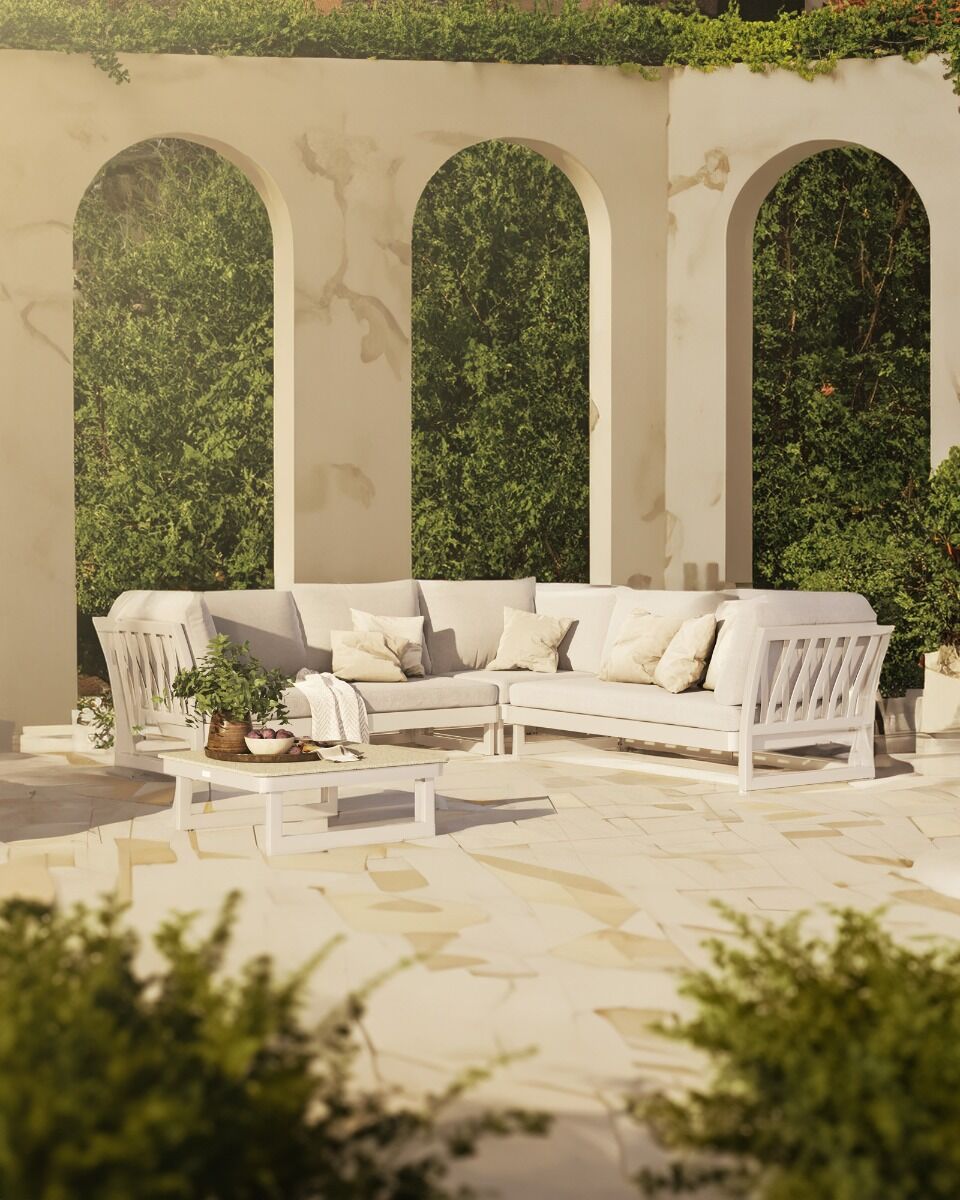 OGRODOWY ELEMENT NAROŻNY aluminiowy stelaż, piaskowe wykończenie, zestaw ogrodowy OM007, ekskluzywny OGRODOWY ELEMENT NAROŻNY aluminiowy stelaż, piaskowe wykończenie, zestaw ogrodowy OM007, ekskluzywny