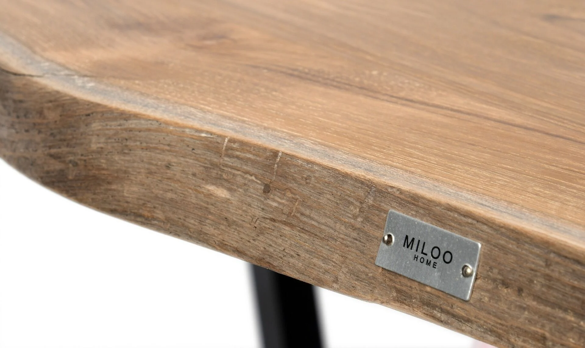 OGRODOWY STÓŁ OBIADOWY duży, prostokątny, czarne aluminiowe nogi, drewniany blat, zestaw ogrodowy OM010-9