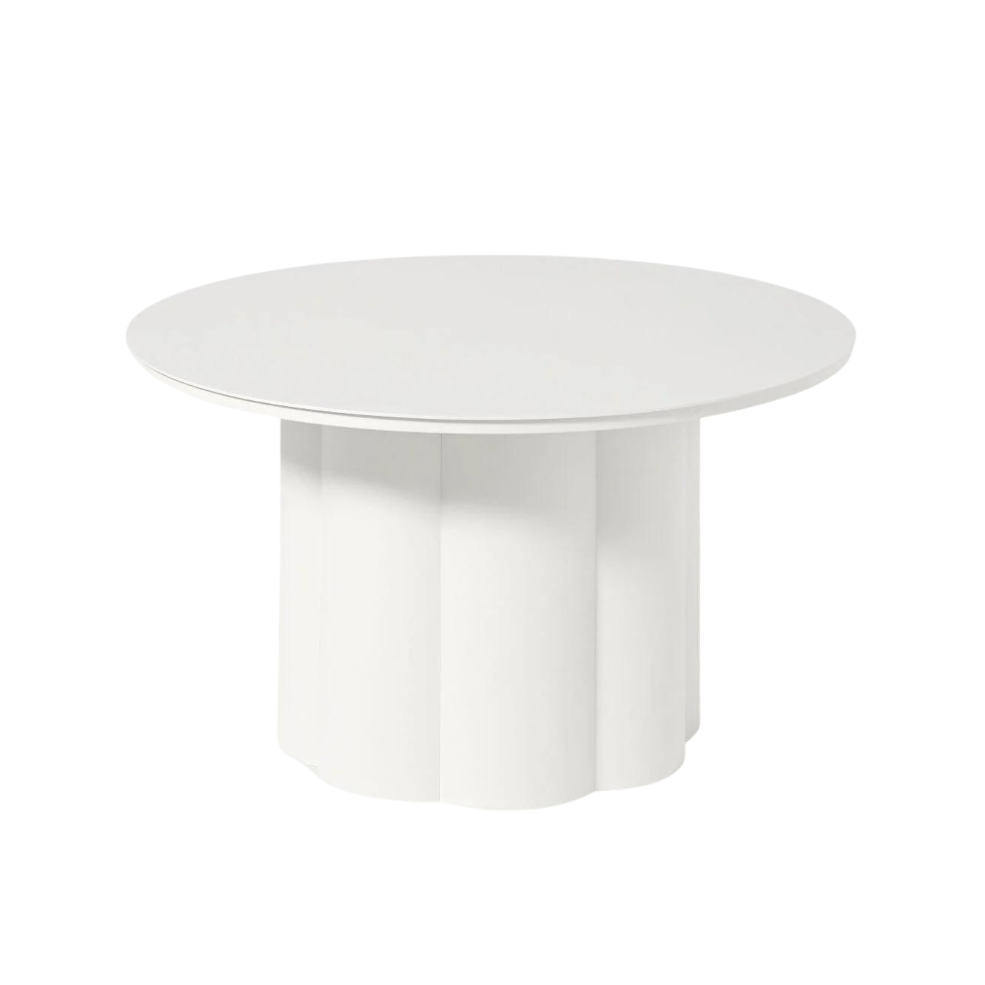 OGRODOWY STOLIK KAWOWY okrągły, biały, designerska podstawa, zestaw ogrodowy OM006