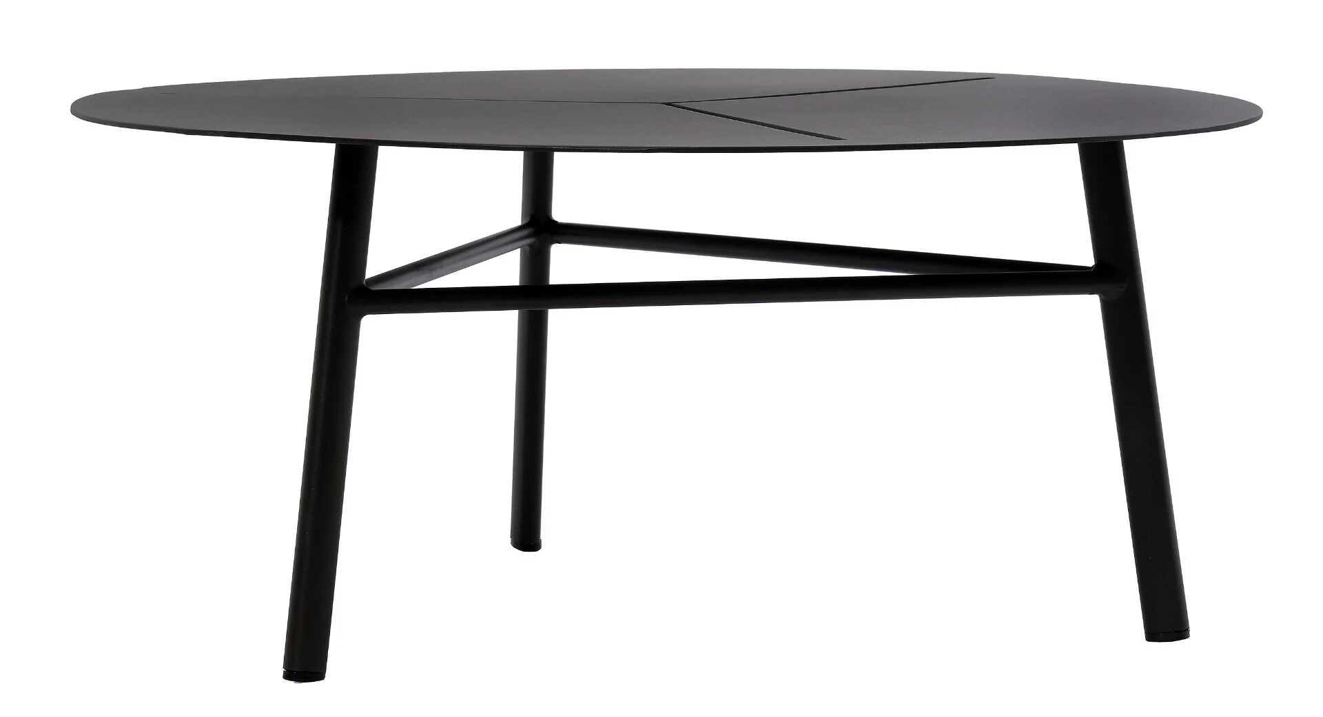 OGRODOWY STOLIK KAWOWY okrągły na trzech nóżkach, aluminiowy, nowoczesny, zestaw ogrodowy OM005, na ogród