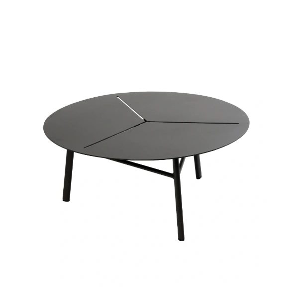 OGRODOWY STOLIK KAWOWY okrągły na trzech nóżkach, aluminiowy, nowoczesny, zestaw ogrodowy OM005