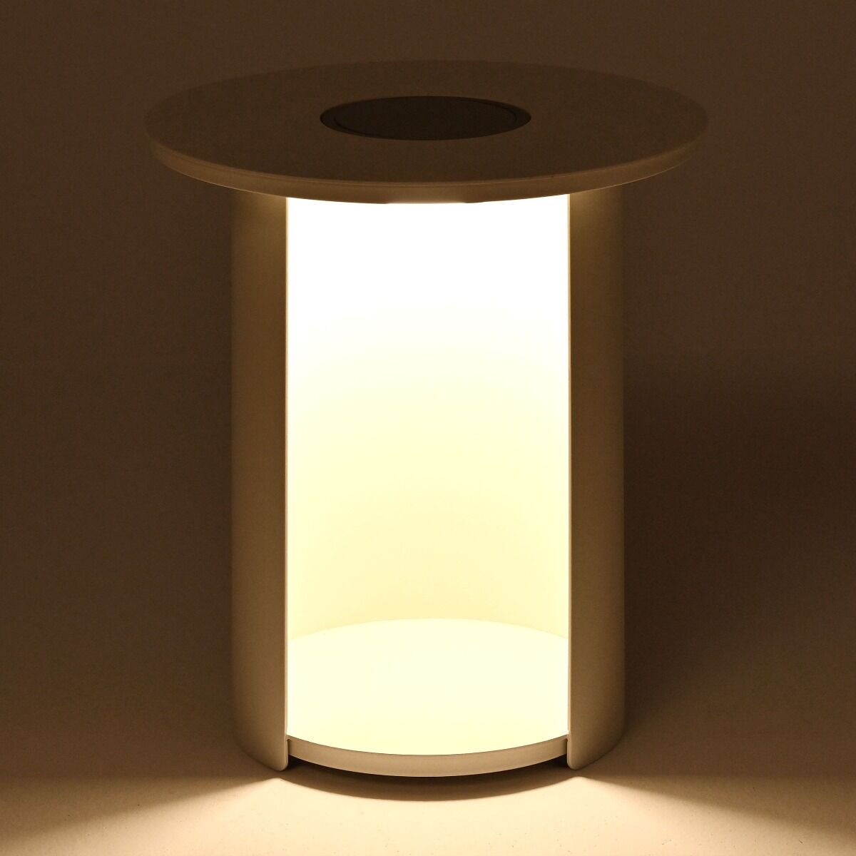 OGRODOWY STOLIK KAWOWY okrągły z podświetleniem solarnym, biały, nowoczesny, zestaw ogrodowy OM006, piękny OGRODOWY STOLIK KAWOWY okrągły z podświetleniem solarnym, biały, nowoczesny, zestaw ogrodowy OM006, piękny