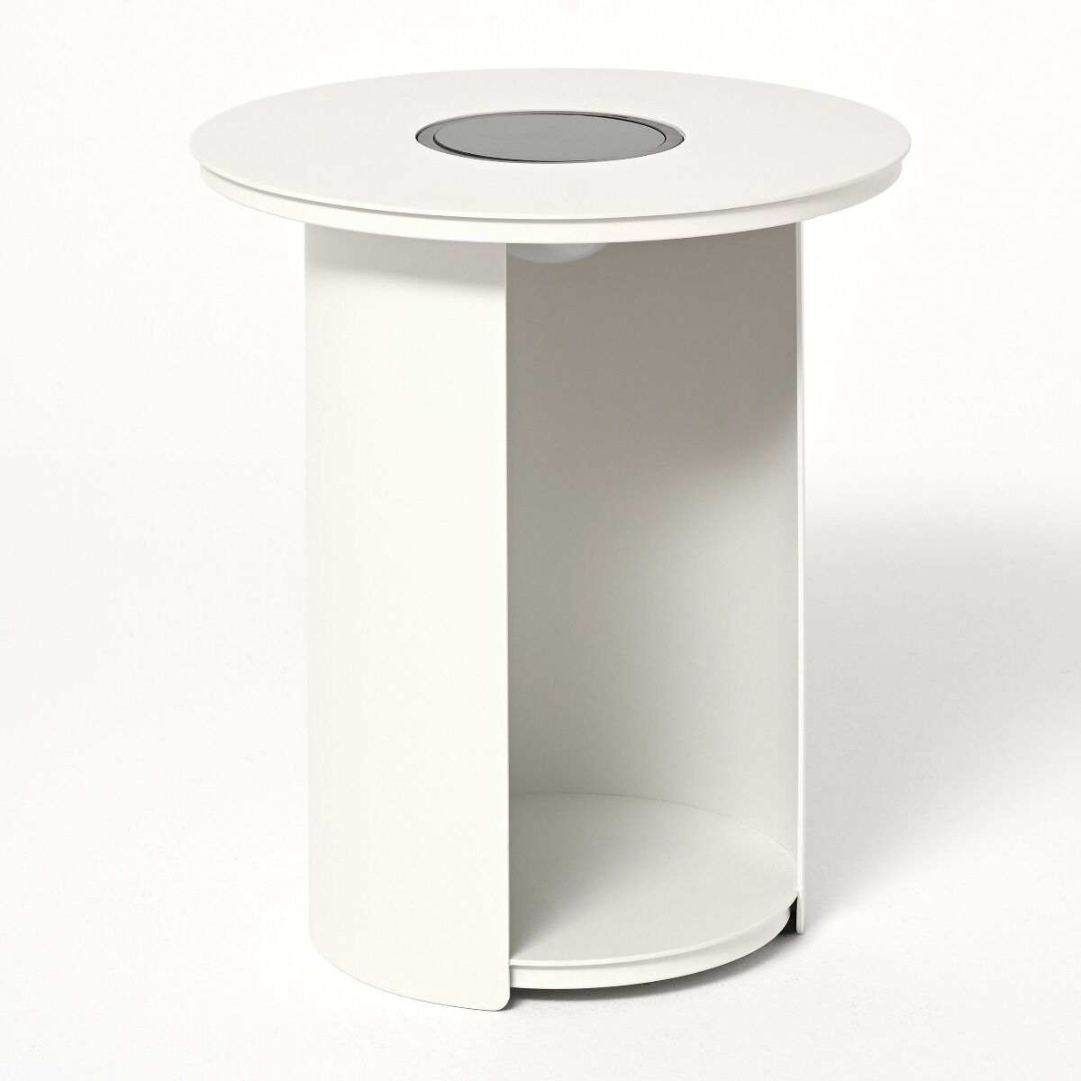 OGRODOWY STOLIK KAWOWY okrągły z podświetleniem solarnym, biały, nowoczesny, zestaw ogrodowy OM006 OGRODOWY STOLIK KAWOWY okrągły z podświetleniem solarnym, biały, nowoczesny, zestaw ogrodowy OM006