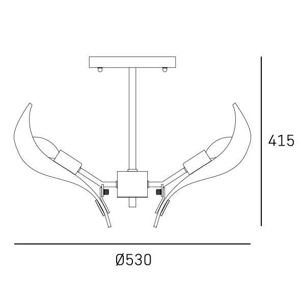 PLAFON Cannes mosiężny stelaż otoczony szklanym abażurem w formie liście, wymiary PLAFON Cannes mosiężny stelaż otoczony szklanym abażurem w formie liście, wymiary