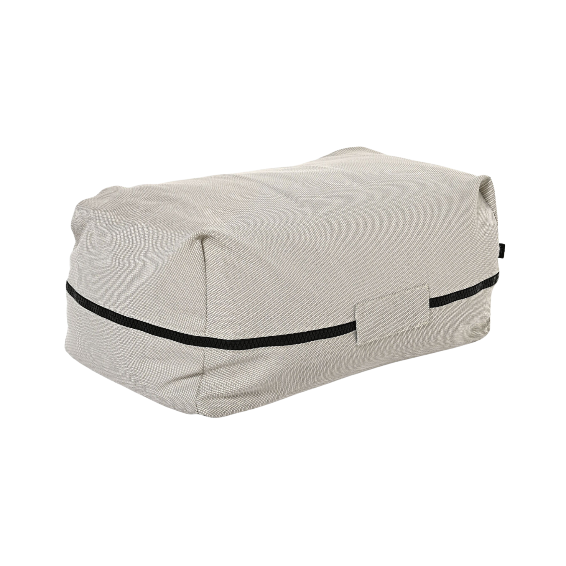 PUF OGRODOWY prostokątny, beżowa tkanina Olefin, nowoczesny, zestaw ogrodowy OM006