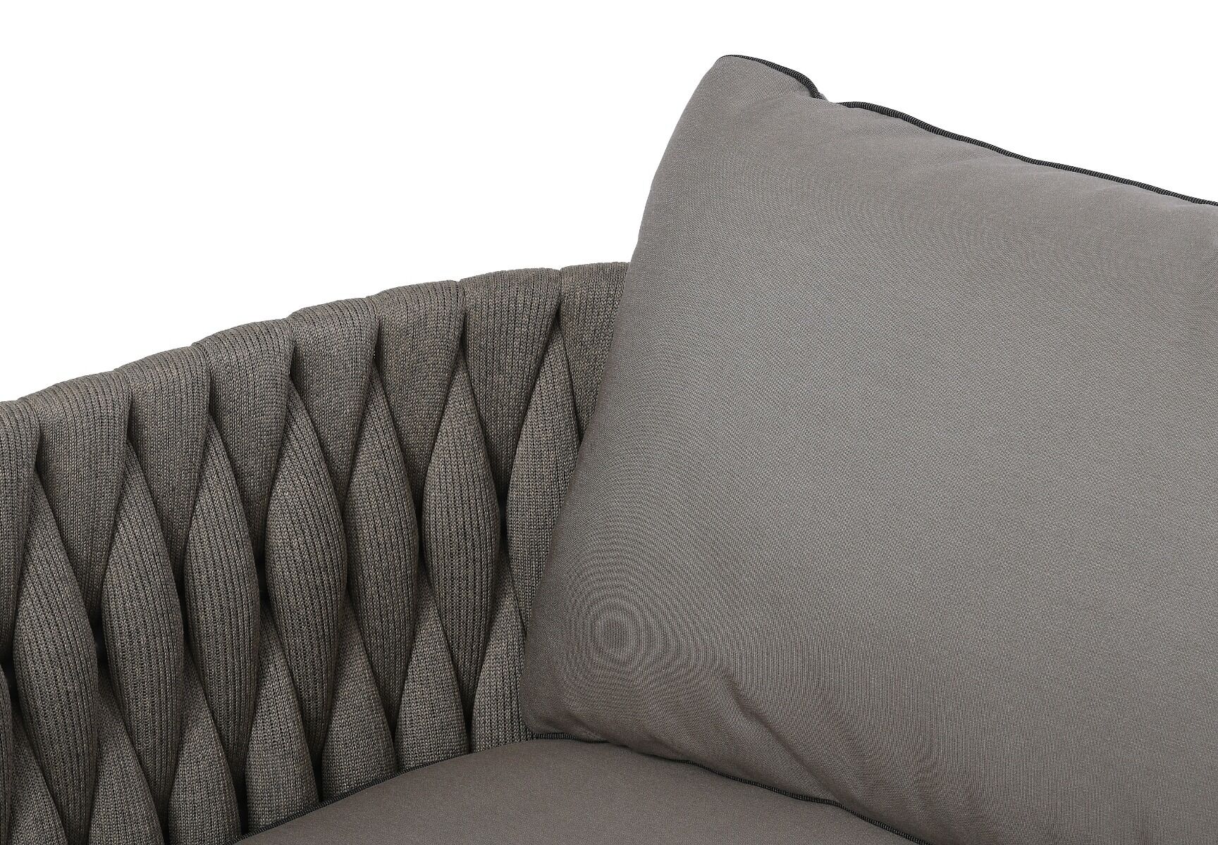 SOFA OGRODOWA 2 osobowa, antracytowy stelaż, tkanina w kolorze taupe, zestaw ogrodowy OM005-4