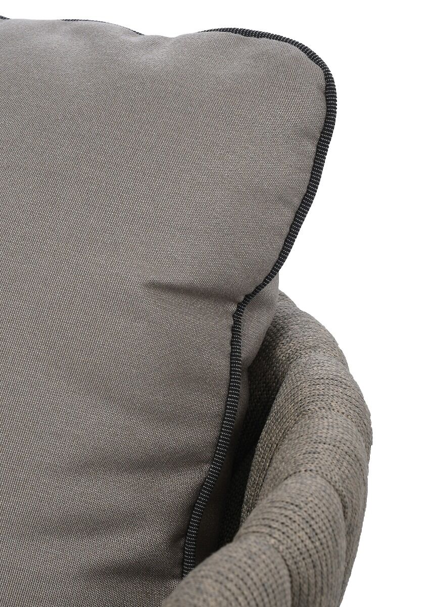 SOFA OGRODOWA 2 osobowa, antracytowy stelaż, tkanina w kolorze taupe, zestaw ogrodowy OM005, elegancka