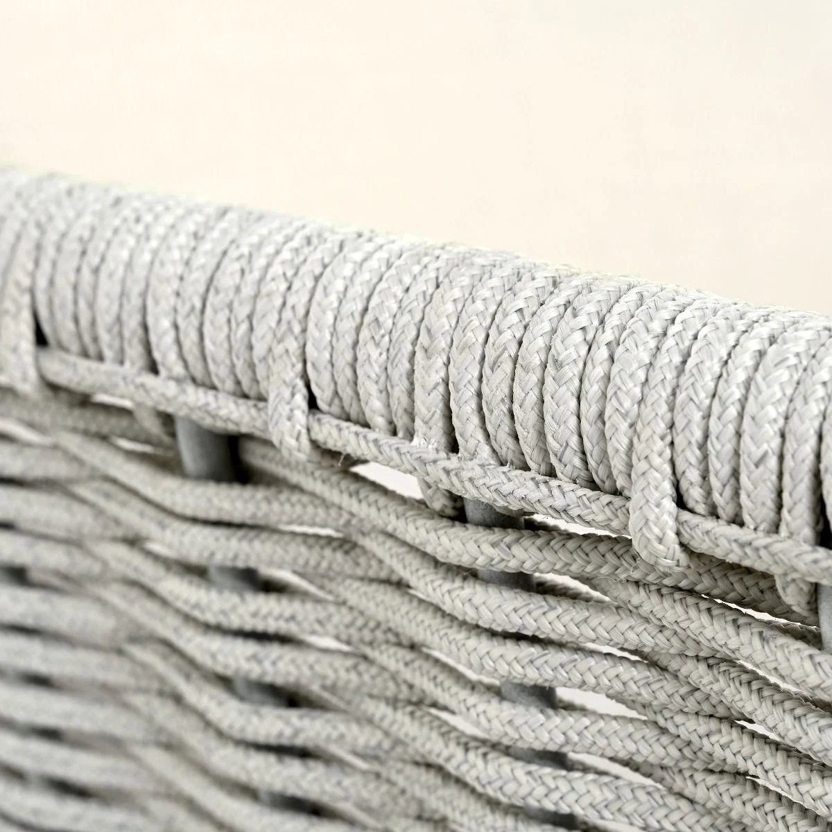 SOFA OGRODOWA 3 0S0BOWA szary sznur, beżowa tapicerka, nowoczesny styl, zestaw ogrodowy OM001, do salonu SOFA OGRODOWA 3 0S0BOWA szary sznur, beżowa tapicerka, nowoczesny styl, zestaw ogrodowy OM001, do salonu