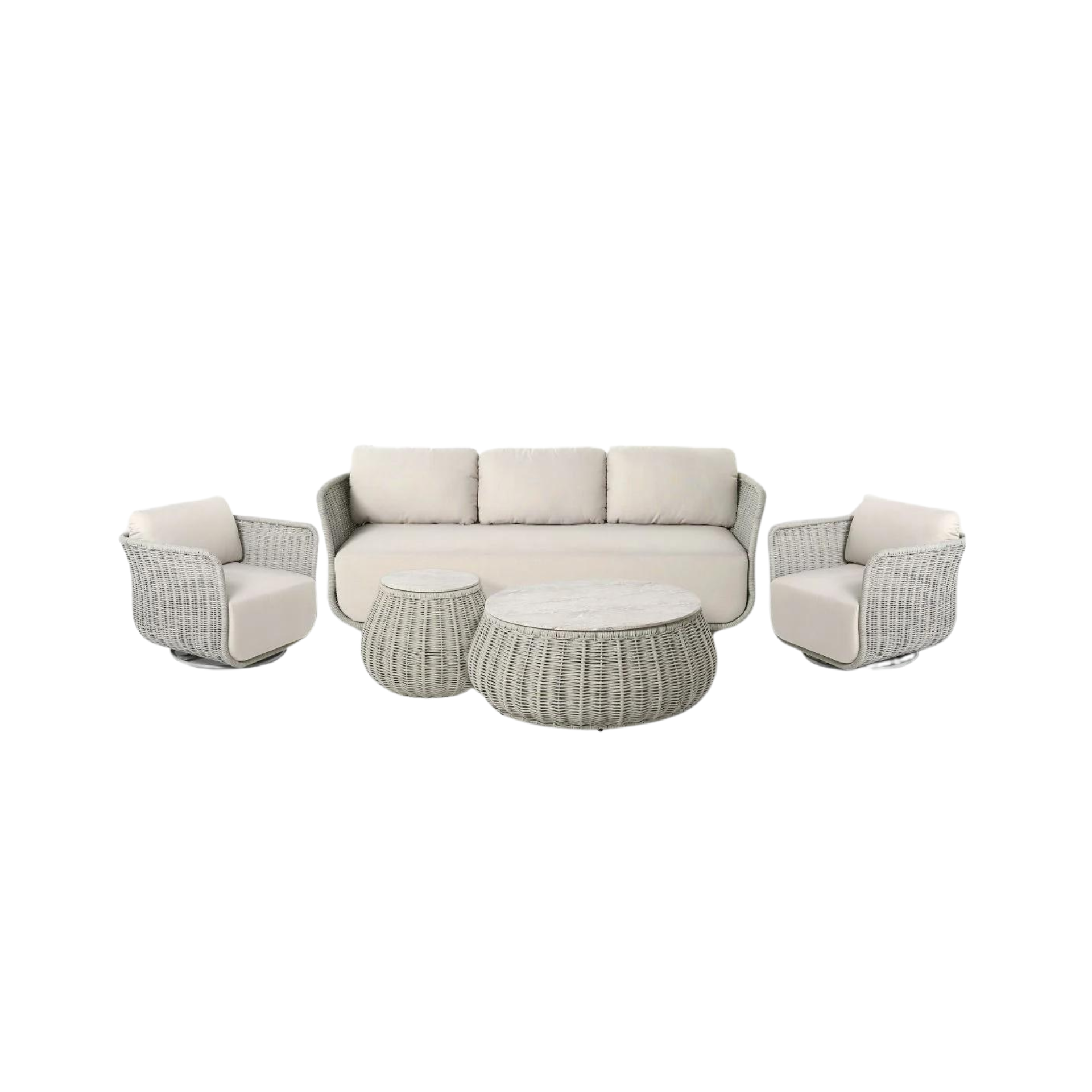 SOFA OGRODOWA 3 0S0BOWA szary sznur, beżowa tapicerka, nowoczesny styl, zestaw ogrodowy OM001 SOFA OGRODOWA 3 0S0BOWA szary sznur, beżowa tapicerka, nowoczesny styl, zestaw ogrodowy OM001