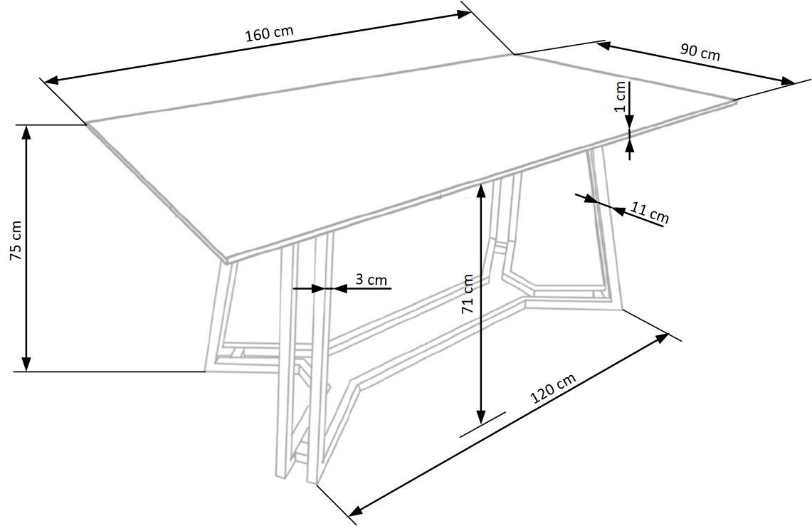 STÓŁ JADALNIANY prostokątny blat z czarnego marmuru, złota podstawa, glamour, wymiary STÓŁ JADALNIANY prostokątny blat z czarnego marmuru, złota podstawa, glamour, wymiary