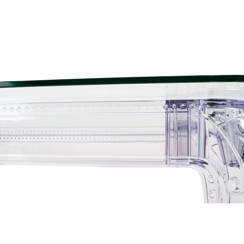 STÓŁ JADALNIANY z poliwęglanu, transparentny, szklany blat, elegancki, do salonu STÓŁ JADALNIANY z poliwęglanu, transparentny, szklany blat, elegancki, do salonu