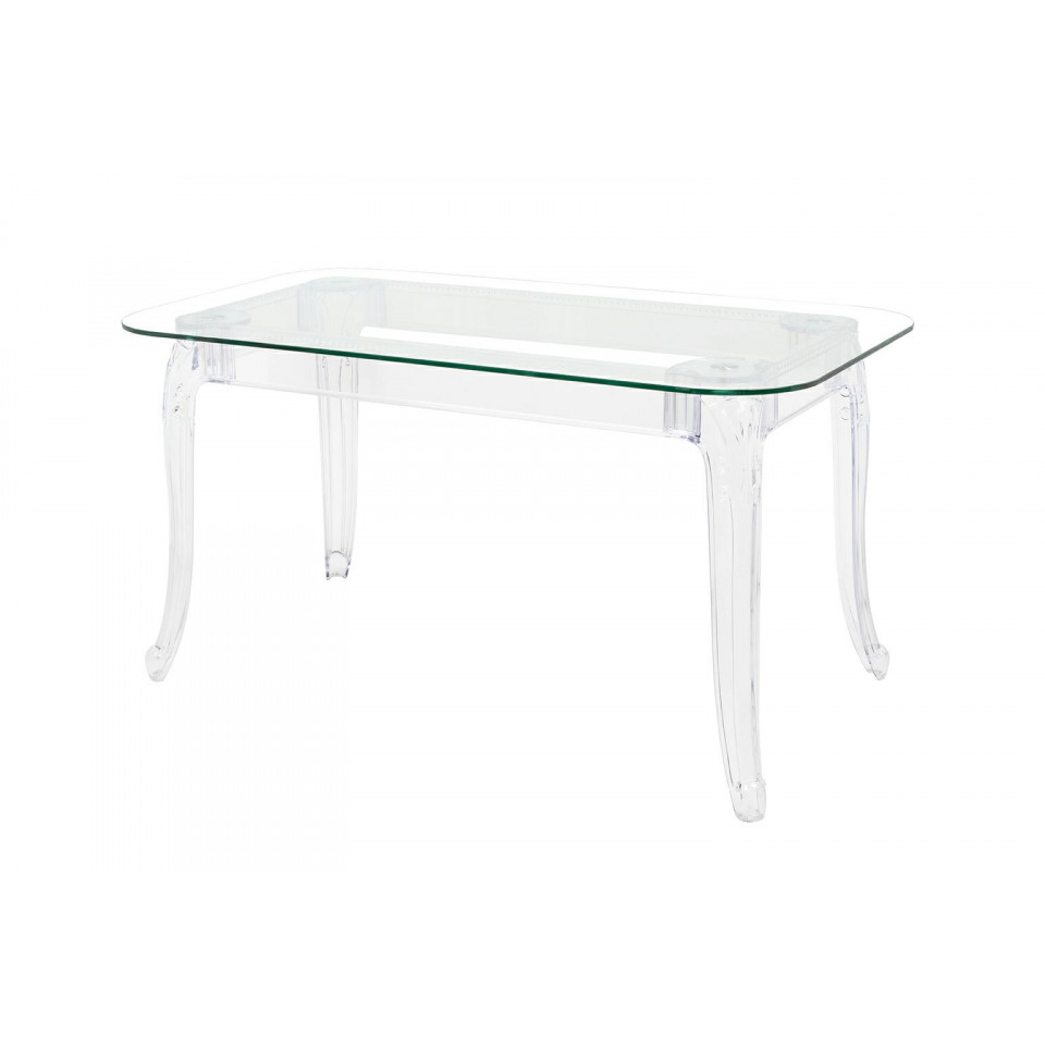 STÓŁ JADALNIANY z poliwęglanu, transparentny, szklany blat, elegancki, mały STÓŁ JADALNIANY z poliwęglanu, transparentny, szklany blat, elegancki, mały