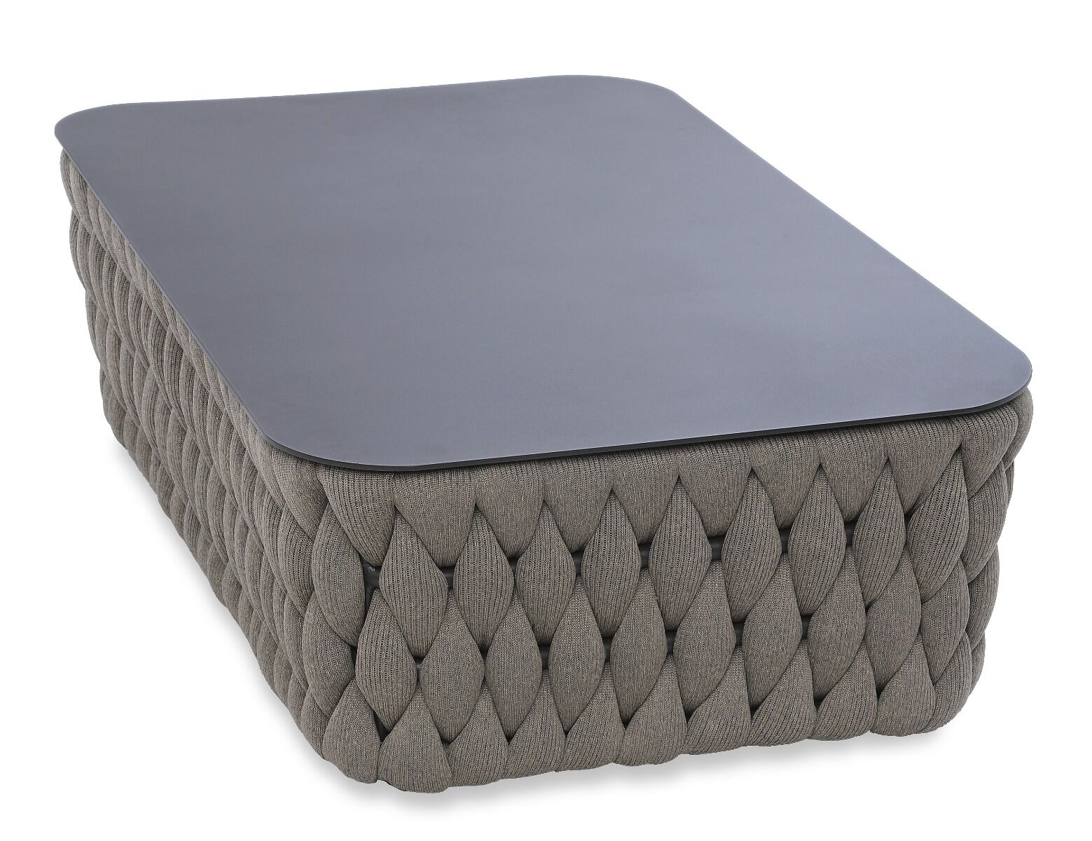 STÓŁ KAWOWY ogrodowy, prostokątny, aluminiowy blat, tkanina sunbrella, nowoczesny, zestaw ogrodowy OM005-1