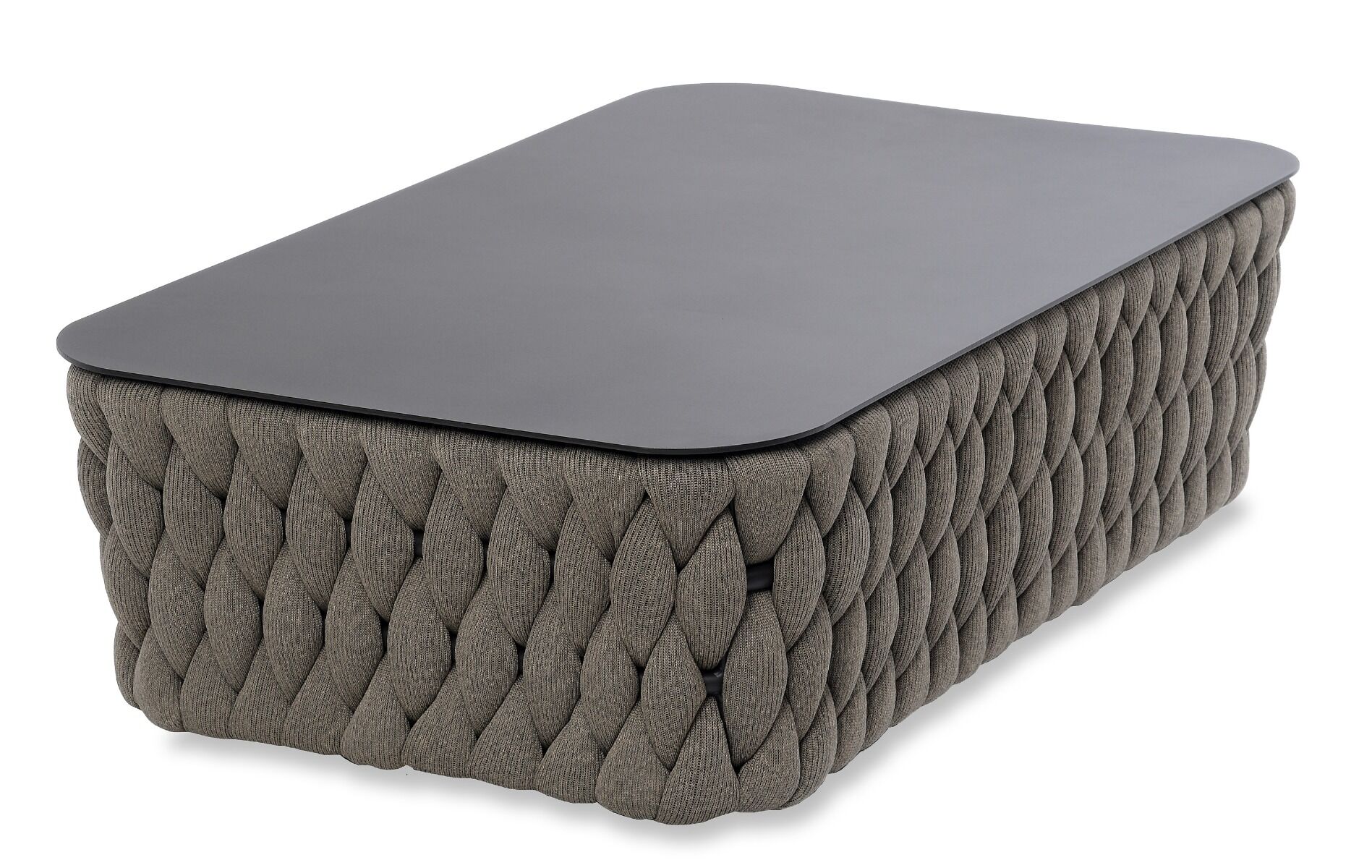 STÓŁ KAWOWY ogrodowy, prostokątny, aluminiowy blat, tkanina sunbrella, nowoczesny, zestaw ogrodowy OM005, na taras