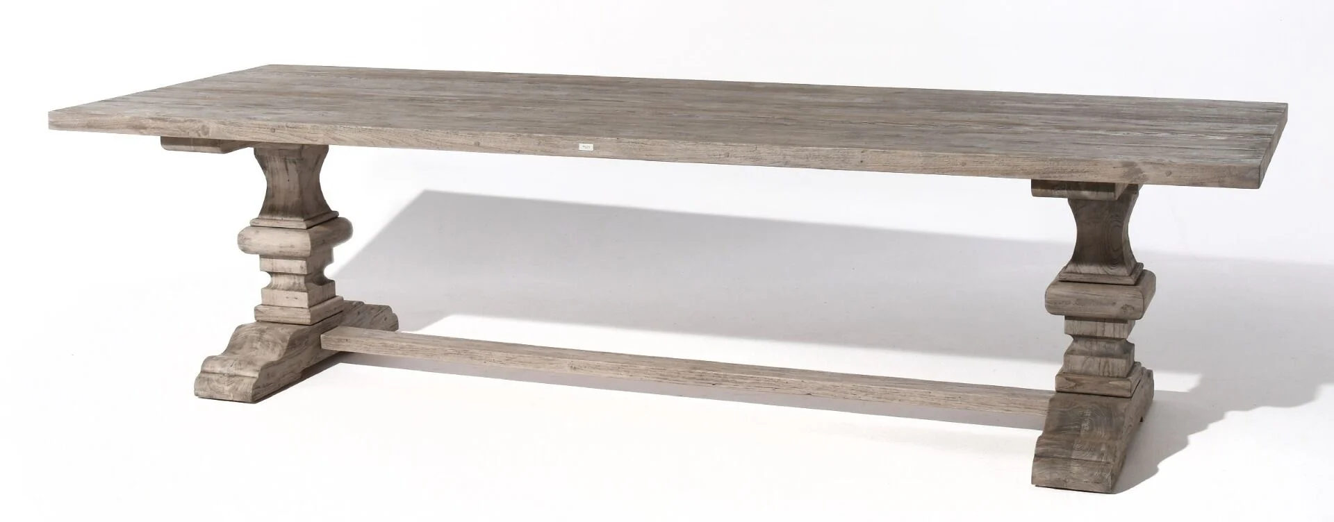 STÓŁ OBIADOWY OGRODOWY z drewna tekowego, patynowy kolor, klasyczny styl, zestaw ogrodowy OM008, ekskluzywny