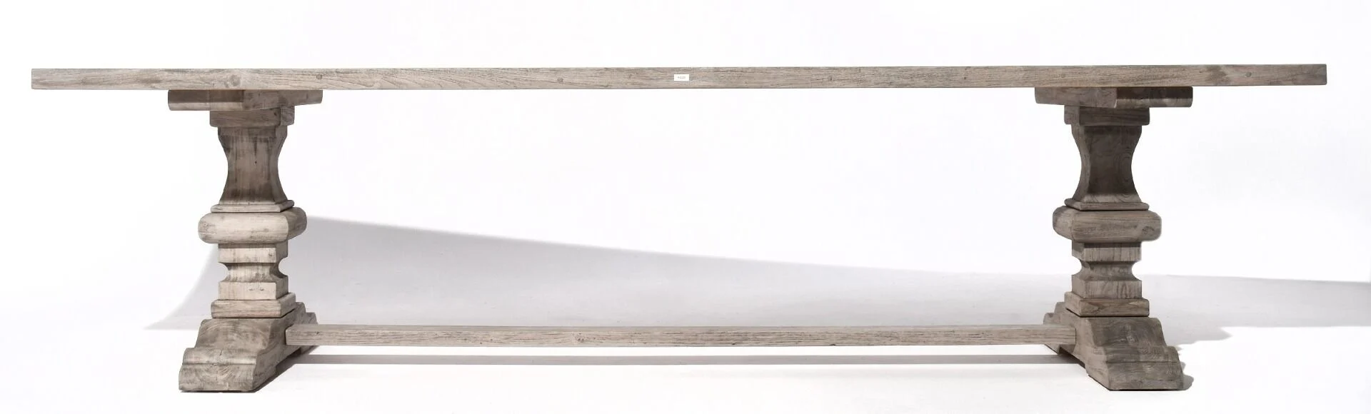 STÓŁ OBIADOWY OGRODOWY z drewna tekowego, patynowy kolor, klasyczny styl, zestaw ogrodowy OM008, na ogród