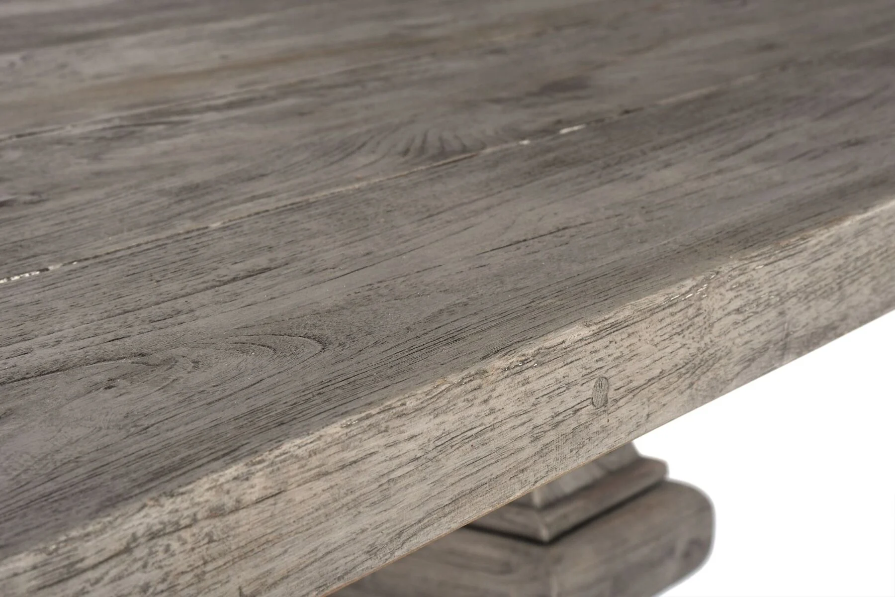 STÓŁ OBIADOWY OGRODOWY z drewna tekowego, patynowy kolor, klasyczny styl, zestaw ogrodowy OM008, naturalny