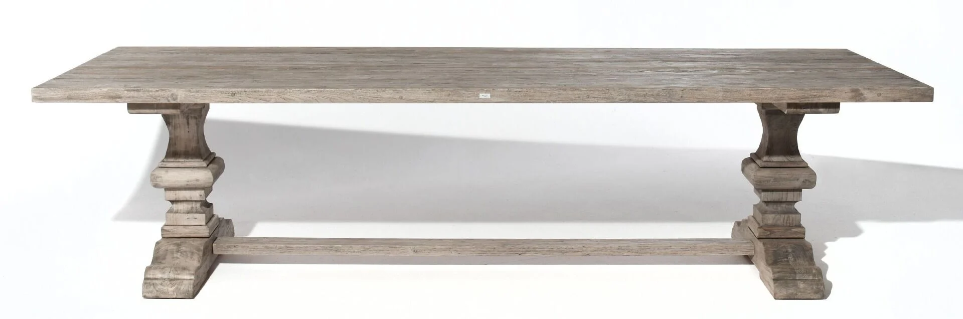 STÓŁ OBIADOWY OGRODOWY z drewna tekowego, patynowy kolor, klasyczny styl, zestaw ogrodowy OM008, wyjątkowy