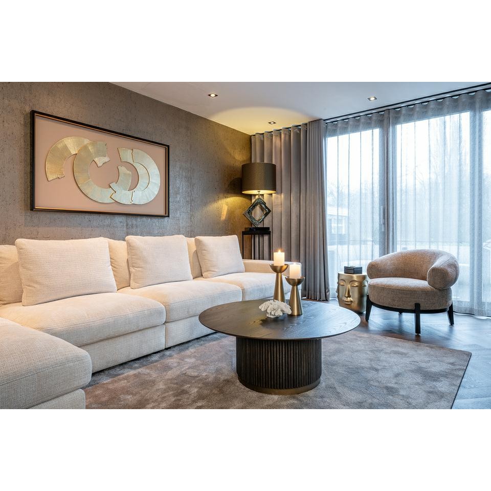 STOLIK POMOCNICZY z żywicy, okrągły, złoty, motyw twarzy, designerski charakter, do salonu STOLIK POMOCNICZY z żywicy, okrągły, złoty, motyw twarzy, designerski charakter, do salonu