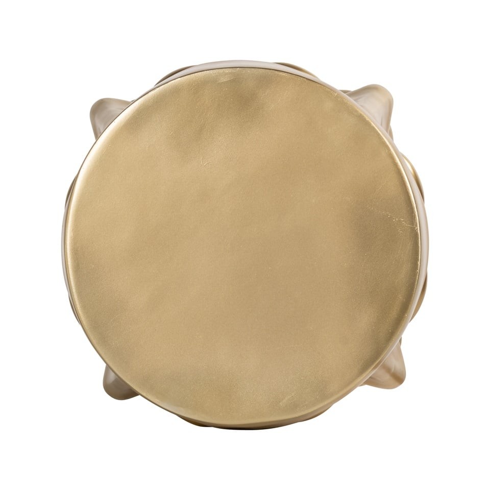 STOLIK POMOCNICZY z żywicy, okrągły, złoty, motyw twarzy, designerski charakter, wyjątkowy STOLIK POMOCNICZY z żywicy, okrągły, złoty, motyw twarzy, designerski charakter, wyjątkowy