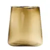 WAZON szklany, brązowy kolor, nieregularny kształt, designerski styl