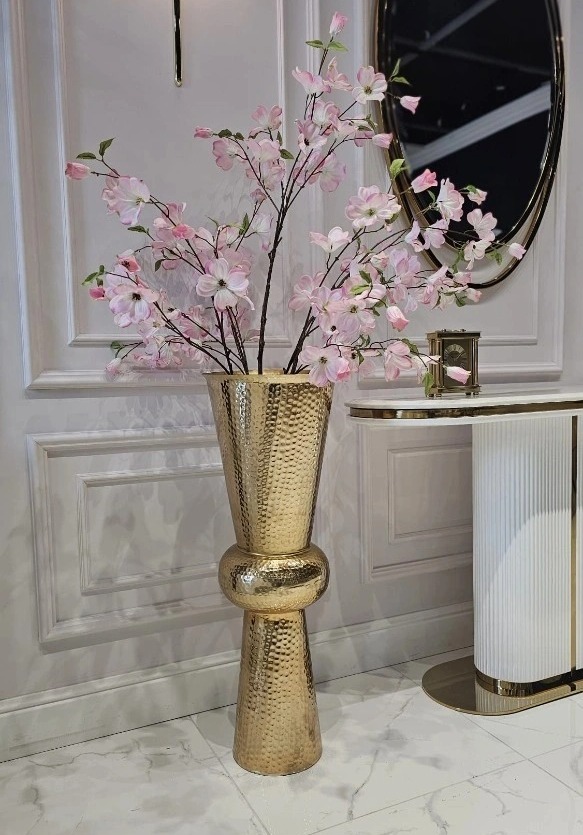 WAZON złoty, designerski kształt z wyjątkową fakturą, duży