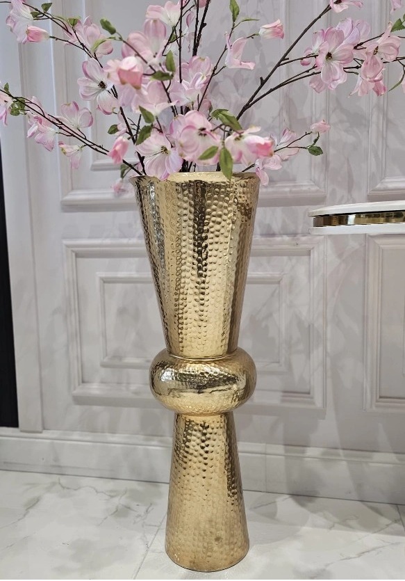 WAZON złoty, designerski kształt z wyjątkową fakturą, duży, elegancki