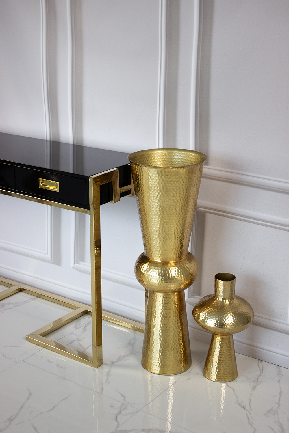 WAZON złoty, designerski kształt z wyjątkową fakturą, duży, nowoczesny