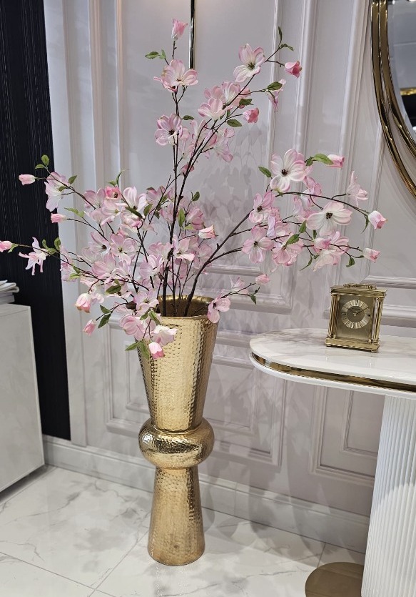 WAZON złoty, designerski kształt z wyjątkową fakturą, duży, piękny