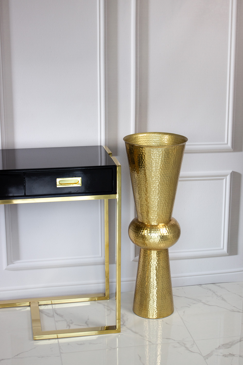 WAZON złoty, designerski kształt z wyjątkową fakturą, duży, piękny