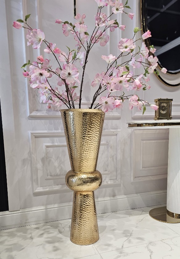 WAZON złoty, designerski kształt z wyjątkową fakturą, duży, premium