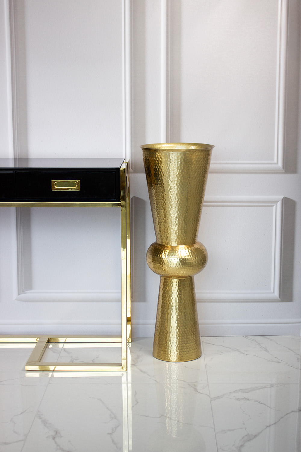 WAZON złoty, designerski kształt z wyjątkową fakturą, duży