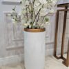 ZESTAW 2 DONIC ceramicznych, białe ze złotym (miedzianym) detalem, styl glamour, piękny ZESTAW 2 DONIC ceramicznych, białe ze złotym (miedzianym) detalem, styl glamour, piękny