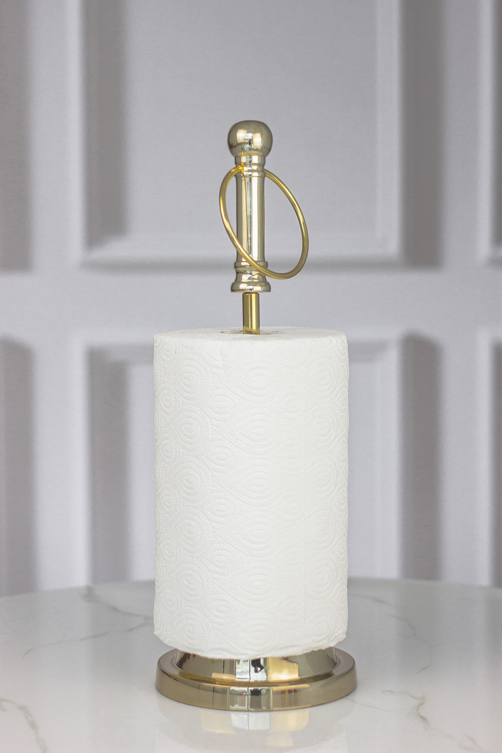 ZŁOTY METALOWY STOJAK na ręcznik papierowy, z uchwytem, glamour, piękny ZŁOTY METALOWY STOJAK na ręcznik papierowy, z uchwytem, glamour, piękny