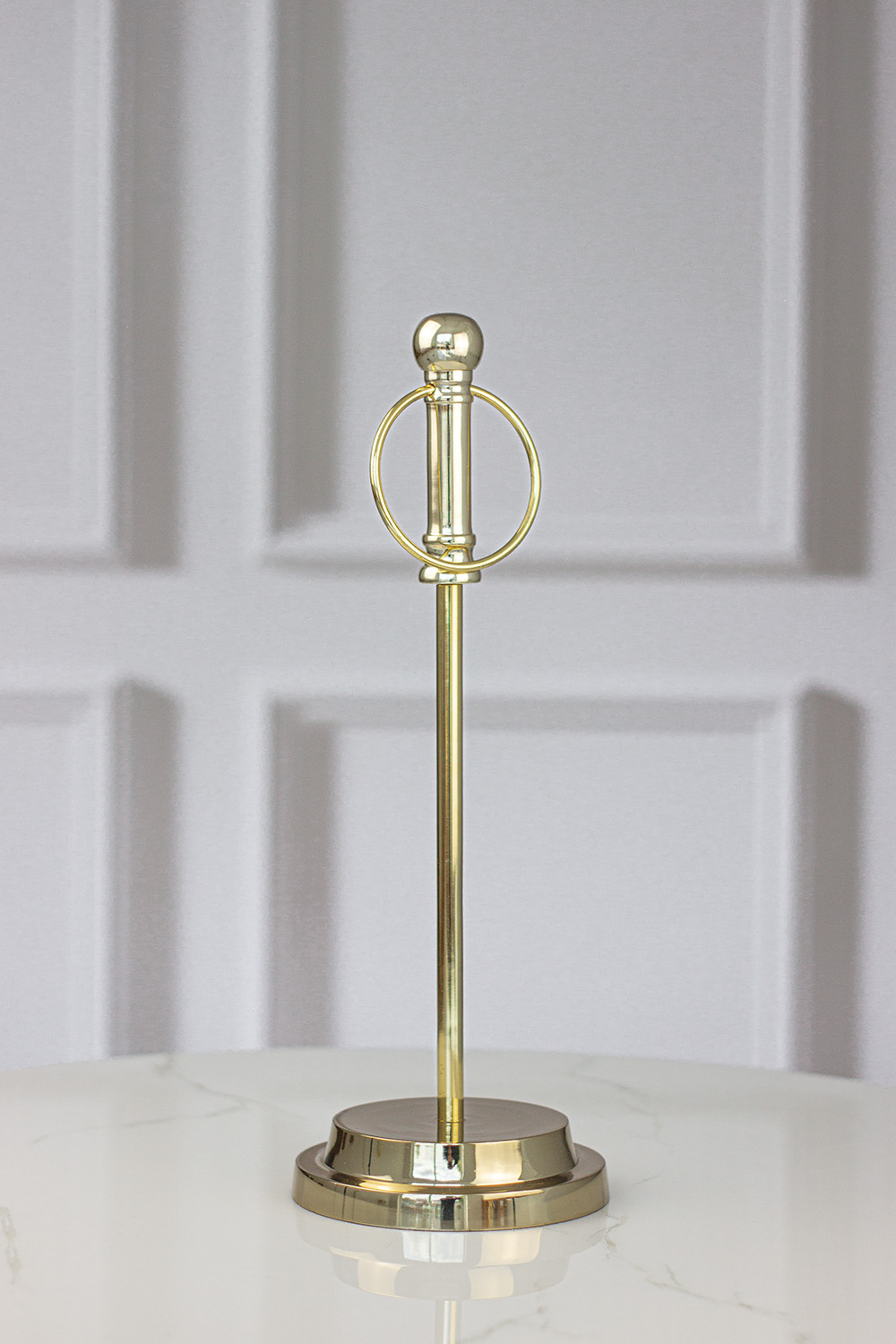 ZŁOTY METALOWY STOJAK na ręcznik papierowy, z uchwytem, glamour ZŁOTY METALOWY STOJAK na ręcznik papierowy, z uchwytem, glamour