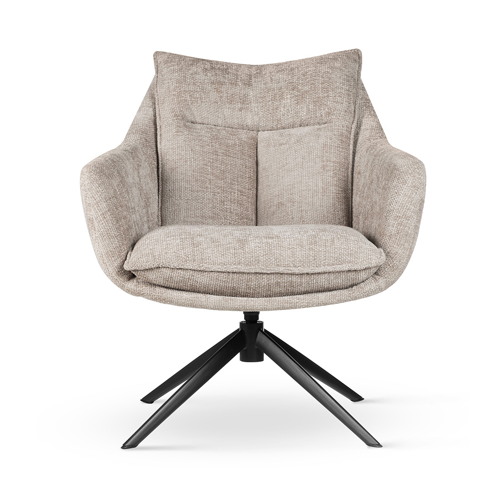 FOTEL OBROTOWY nowoczesny, czarne nogi, beżowa tapicerka, z podłokietnikami, piękny FOTEL OBROTOWY nowoczesny, czarne nogi, beżowa tapicerka, z podłokietnikami, piękny