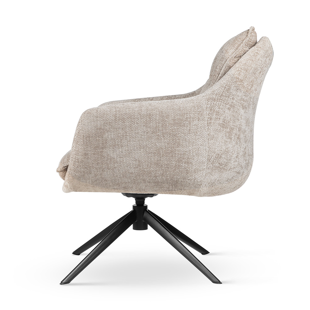 FOTEL OBROTOWY nowoczesny, czarne nogi, beżowa tapicerka, z podłokietnikami wyjątkowy FOTEL OBROTOWY nowoczesny, czarne nogi, beżowa tapicerka, z podłokietnikami wyjątkowy