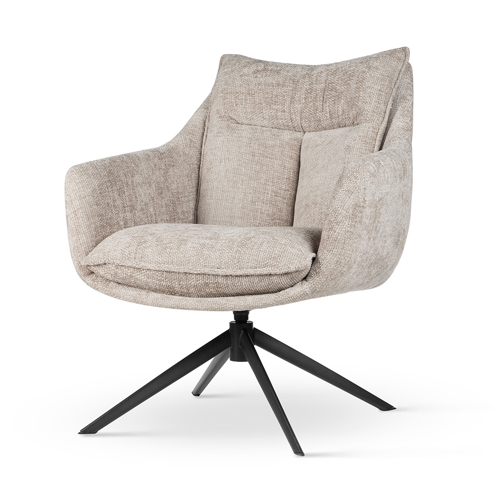 FOTEL OBROTOWY nowoczesny, czarne nogi, beżowa tapicerka, z podłokietnikami FOTEL OBROTOWY nowoczesny, czarne nogi, beżowa tapicerka, z podłokietnikami