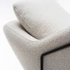 FOTEL WYPOCZYNKOWY na czarnym stelażu, biały elegancki materiał, nowoczesny styl, do salonu