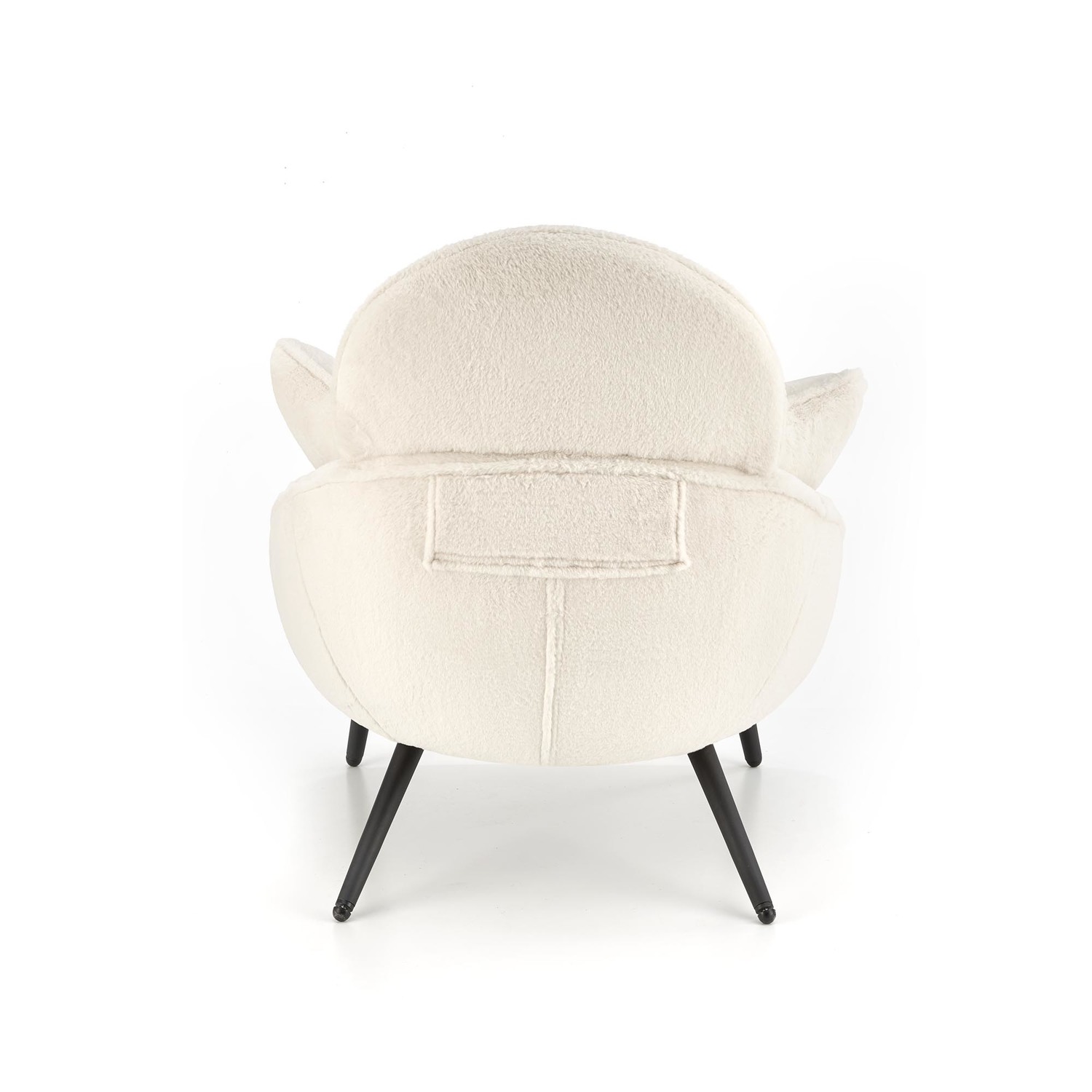 FOTEL wypoczynkowy na czarnych nogach, pluszowa miła w dotyku tkanina, nowoczesny design, kremowy-7 FOTEL wypoczynkowy na czarnych nogach, pluszowa miła w dotyku tkanina, nowoczesny design, kremowy-7