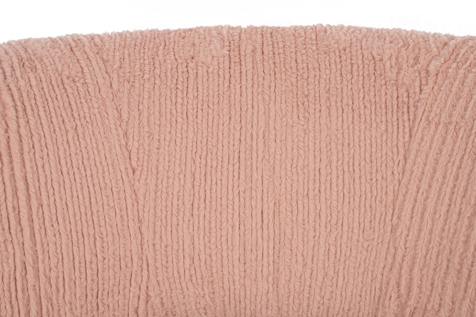 FOTEL z brązową, metalową podstawą, różowa pluszowa tkanina, nowoczesny styl, dekoracyjny