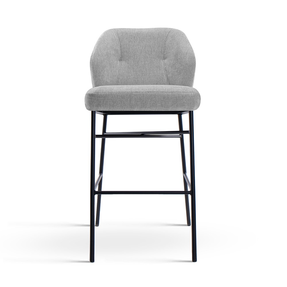 HOKER na czarnych nogach, szara tapicerka, szerokie wygodne siedzisko, elegancki styl, ekskluzywny HOKER na czarnych nogach, szara tapicerka, szerokie wygodne siedzisko, elegancki styl, ekskluzywny