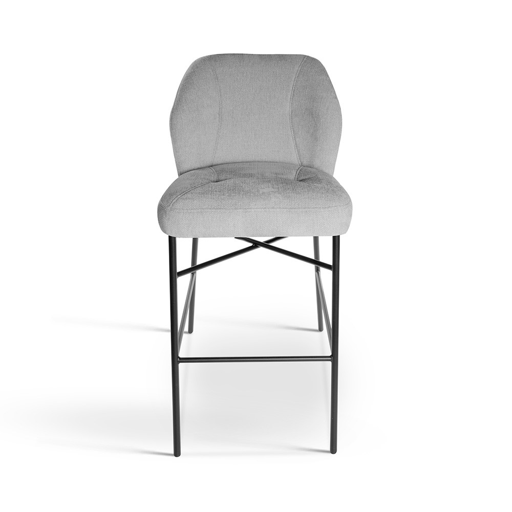 HOKER na czarnych nogach, szara tapicerka, szerokie wygodne siedzisko, elegancki styl, piękny HOKER na czarnych nogach, szara tapicerka, szerokie wygodne siedzisko, elegancki styl, piękny