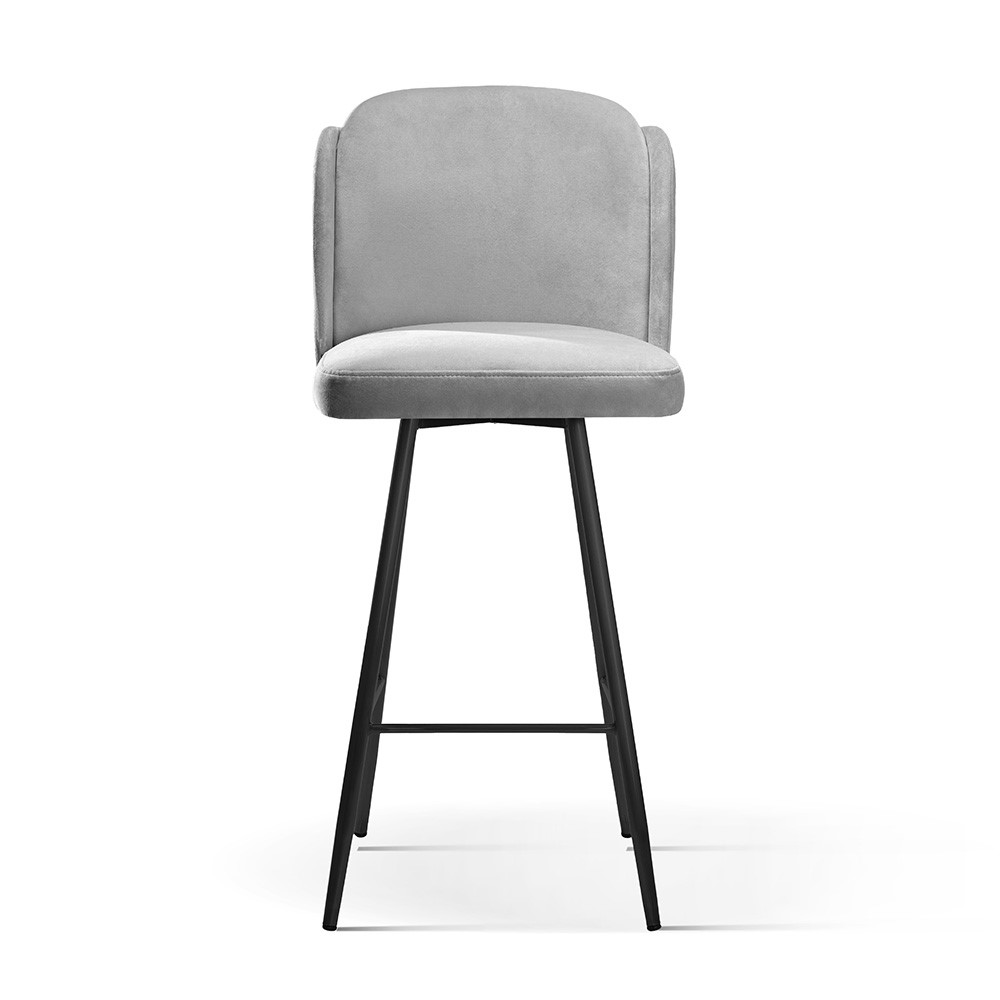 HOKER na czarnych nogach, z szarą tapicerką, elegancki wygląd, piękny HOKER na czarnych nogach, z szarą tapicerką, elegancki wygląd, piękny