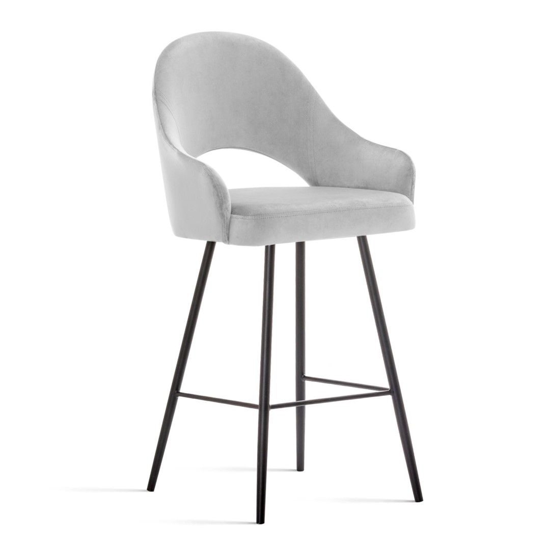 HOKER na metalowych nogach, szara tapicerka, zaokrąglone kształty siedziska, z podłokietnikami HOKER na metalowych nogach, szara tapicerka, zaokrąglone kształty siedziska, z podłokietnikami