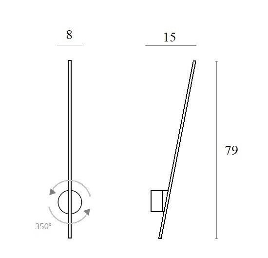 KINKIET w złotym kolorze, minimalistyczny, stopień ochrony IP44, wymiary KINKIET w złotym kolorze, minimalistyczny, stopień ochrony IP44, wymiary