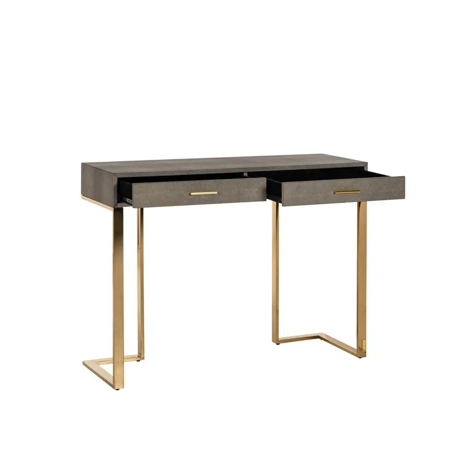 KONSOLA prostokątna, na złotym stelażu, blat o wyjątkowej fakturze, dwie szuflady, glamour, piękna KONSOLA prostokątna, na złotym stelażu, blat o wyjątkowej fakturze, dwie szuflady, glamour, piękna