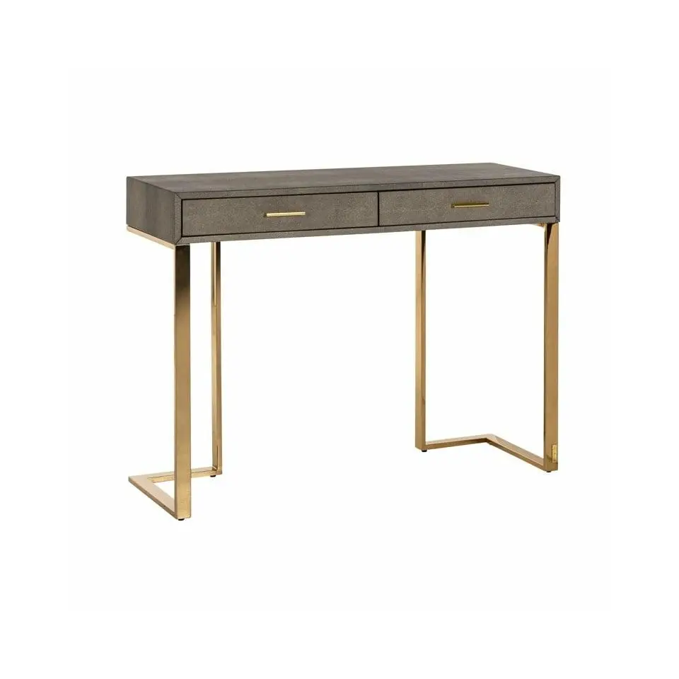 KONSOLA prostokątna, na złotym stelażu, blat o wyjątkowej fakturze, dwie szuflady, glamour KONSOLA prostokątna, na złotym stelażu, blat o wyjątkowej fakturze, dwie szuflady, glamour