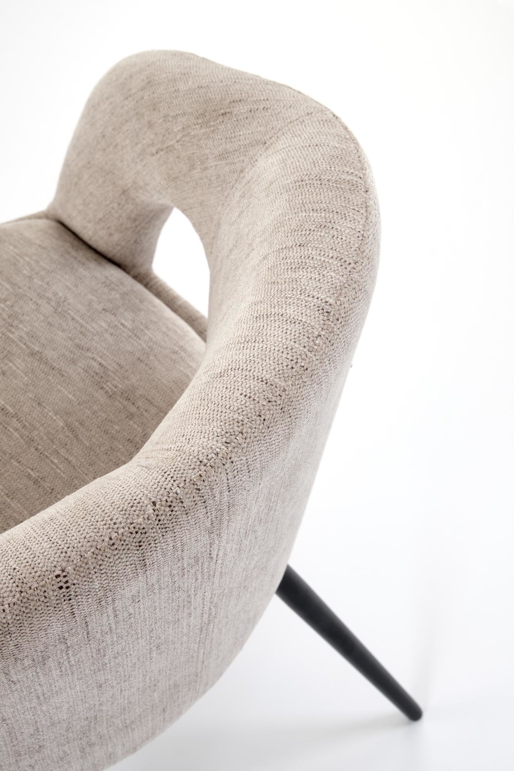 KRZESŁO jadalniane na czarnych nogach, z podłokietnikami, funkcja obracania 180, nowoczesne, beżowe, do kuchni KRZESŁO jadalniane na czarnych nogach, z podłokietnikami, funkcja obracania 180, nowoczesne, beżowe, do kuchni